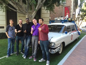 Submitted photo
Cinematographer Derrick Kunzer; producer Lee Leshen, Ghostbusters actor Ernie Hudson; director Brendan Mertens, and producer Tommy Avallone pose for a photograph. Mertens’ documentary, Ghostheads, recently screened at the Tribeca film Festival in New York.