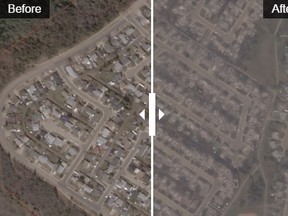 These stunning images show the before-and-after of the Fort McMurray wildfire.