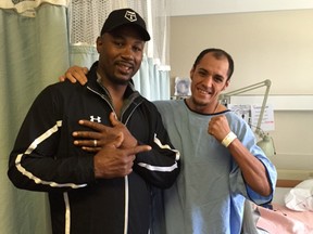 Lennox Lewis (left) and Mexican boxer Guillermo Herrera (Supplied photo)