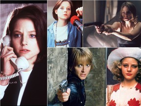 Clockwise from left Jodie Foster is pictured in The Silence of the Lambs; on the set of Little Man Tate; in a scene from Panic Room; as a 12-year-old in Taxi Driver and in 2007's revenge thriller The Brave One.