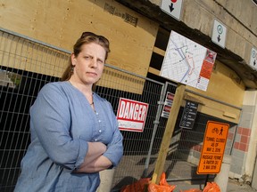 Nadine Argo next to the Campus Station underpass, in the Golden Triangle neighbourhood where overnight LRt construction is causing nightly didturbances. Jana Chytilova/Postmedia