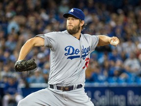 Los Angeles Dodgers starting pitcher Clayton Kershaw throws the ball against the Toronto Blue Jays during the first inning at Rogers Centre. (Kevin Sousa-USA TODAY Sports)