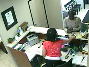 Julie Baks handing her boyfriend forged fentanyl prescriptions.