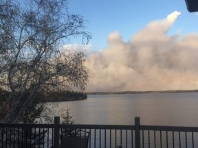 Arwen Smithy snapped this pic of smoke from the Caddy Lake fire May 7, 2016.