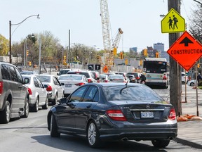 Construction sites can cause unwanted noise. This is what it looked like on Eglinton Ave. Sunday where crews have been working on an LRT project. (DAVE THOMAS, Toronto Sun)