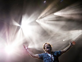 Eddie Vedder lead singer of Pearl Jam at Canadian Tire Centre Sunday May 8, 2016. Photo by Ashley Fraser.