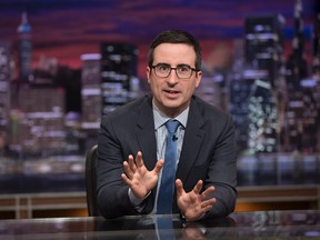 In this image released by HBO, John Oliver appears in a scene from "Last Week Tonight with John Oliver."  (Eric Liebowitz/HBO via AP)