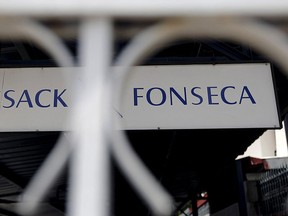 Mossack Fonseca law firm sign is pictured in Panama City, April 4, 2016. REUTERS/Carlos Jasso/Files