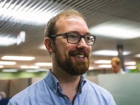 Christopher Strain is seen after filing nomination papers to run for Ward 2 city councillor at Toronto City Hall Monday, May 9, 2016. (Ernest Doroszuk/Toronto Sun)