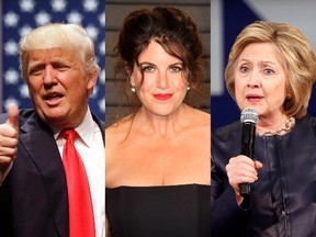 Donald Trump, left, Monica Lewinsky and Hillary Clinton (Postmedia files)