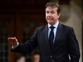 Treasury Board President Scott Brison speaks during Question Period in the House of Commons on Parliament Hill in Ottawa on Friday, May 6, 2016. THE CANADIAN PRESS/Adrian Wyld