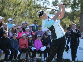 LPGA Tour player Brooke Henderson,18,  was at Eagle Creek Golf Course in Dunrobin on May 10 with her sister and caddy, Brittany Henderson, giving a clinic for junior golfers. (Julie Oliver, Postmedia Network)