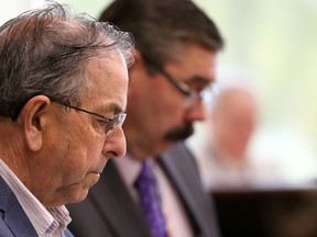Tim Miller/The Intelligencer
Coun. Garnet Thompson listens as Hastings County social services director Steve Gatward speaks during Wednesday's Hastings/Quinte social services committee on Wednesday. The committee voted to approve a recommendation to Hastings County council for the approval of 2016 fee subsidy rate increases for child care providers throughout the county.