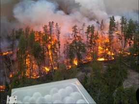 Ontario Ministry of Natural Resources and Forestry personnel with the Aviation, Forest Fire and Emergency Services Program commenced aerial ignition on Kenora District Fire Number 18 as one more method of attack on this aggressive fire.