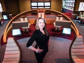Erin Gregory, curator of the Star Trek: The Starfleet Acadamy Experience at the Canadian Aviation and Space Museum, is photographed in a mock-up of the bridge of the USS Enterprise. Darren Brown/Postmedia