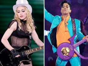 Madonna and Prince. (AP photos)