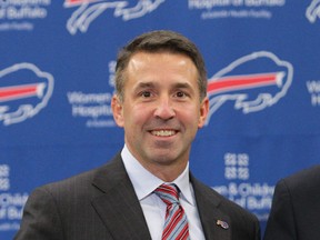Buffalo Sabres president Russ Brandon, who is also president of the Bills. (AP Photo/Bill Wippert, File)