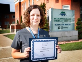 Sheila Courtney recently achieved the de Souza Nurse Associate Designation: training for palliative care and oncology nursing. The CEEH nurse is the first in Sarnia-Lambton to obtain the designation. (Handout)