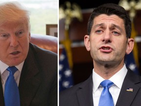 Donald Trump (left) and Paul Ryan. (AP Photos/Mary Altaffer/Cliff Owen)