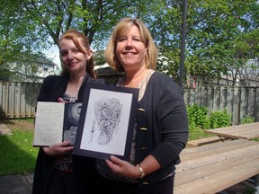 Stacey Robinson, left, with Ingamo Homes executive director Diane Harris, will share her experience with creative journaling as a healing tool on Monday, May 16 during Ingamo's annual AGM. (HEATHER RIVERS, Sentinel-Review)