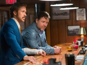 (L-R) Ryan Gosling and Russell Crowe in "The Nice Guys."