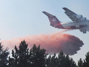 Two USFS BAE-146 retardant air tankers began air attack on Kenora Fire 18 on the afternoon of May 10 as part of a quick-strike agreement between Ontario, Manitoba, the U.S and the Great Lakes Forest Fire Compact.