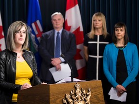 The Minister of Service Alberta, Stephanie McLean, provides details about Bill 15, An Act to End Predatory Lending, on May, 12 2016 in Edmonton. Greg Southam-Postmedia News
