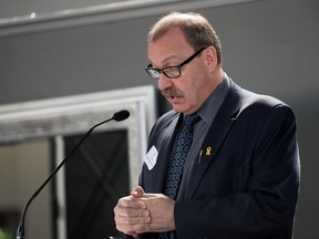 Interim leader of the Alberta Progressive Conservative Party, Ric McIver, spoke at the Acheson Business Association Spring Luncheon at Glowing Embers RV Trailer Travel Centre in Acheson on May 10, 2016.  - Photo by Yasmin Mayne