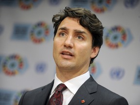 Prime Minister Justin Trudeau at the United Nations Signing Ceremony Conference for the Paris Agreement climate change accord. Dennis Van Tine/Future Image/WENN.com