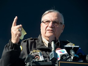 Maricopa County Sheriff Joe Arpaio announces newly launched program aimed at providing security around schools in Anthem, Arizona, January 9, 2013.  REUTERS/Laura Segall/File photo