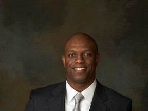 Edmonton Eskimos GM and vice-president of football operations Ed Hervey is graduating from UNLV on Saturday with a degree in multidisciplinary studies. (Supplied)

Edmonton Eskimos general manager and UNLV graduate Ed Hervey poses in this May 6, 2016 handout photo. On Saturday, the 43-year-old will receive his bachelor of arts degree in multidisciplinary studies from the University of Nevada, Las Vegas.