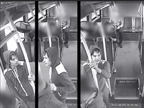Edmonton police hate crime investigators have released transit security footage in hopes of identifying a suspect who is alleged to have berated a gay man about his sexuality before assaulting both the man and his brother on April 9 near Kingsway Garden Mall.