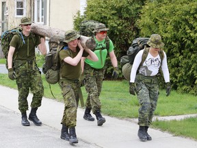 Members of the Second Battalion Irish Regiment of Canada participated in a soldiers skills competition in Sudbury, Ont. on Saturday May 14, 2016. John Lappa/Sudbury Star/Postmedia Network