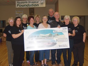 In the photo, the Seaforth Community Hospital Auxiliary members presented HPHA and Foundation members with a donation cheque of $10,000.(Contributed photo)