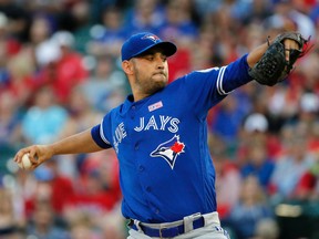 With 37 games under their belt, Blue Jays starting pitchers had compiled a 3.02 ERA. Saturday night it was Marco Estrada who took to the mound against the Texas Rangers. (The Associated Press)