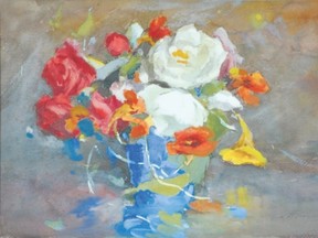 Roses and Nasturtiums, by the late William St. Thomas Smith is part of a new exhibition of his work along with several of his contemporaries at Thielsen Gallery until May 28.