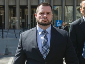 Const. James Forcillo leaves the courthouse at 361 University Ave. on May 16, 2016. (Ernest Doroszuk/Toronto Sun)