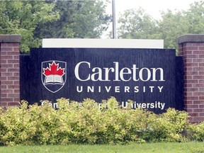 The entrance to Carleton University on Colonel By Drive (Jean Levac/Postmedia)