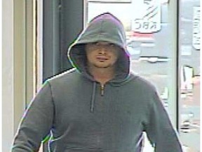 Strathcona County RCMP are requesting the public's assistance identifying this man, accused of robbing a Royal Bank in Sherwood Park on May 16, 2016. Supplied