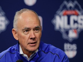 New York Mets general manager Sandy Alderson answers questions for the media during a news conference in New York. (AP Photo/Julie Jacobson, File)