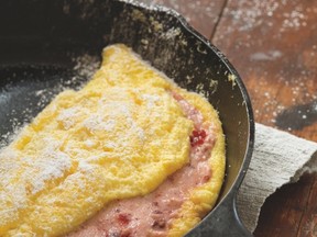 Sweet Lingonberry Jam Omelette from Happy Hens & Fresh Eggs by Signe Langford.