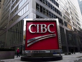 A CIBC sign is shown in Toronto's financial district on Feb. 26, 2009. THE CANADIAN PRESS/Nathan Denette