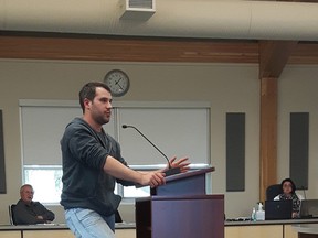Weston Whitfield introduced himself to council as the new owner of K. J. Cameron Service Industries LTD., during council on May 10. | Caitlin Clow photo/Pincher Creek Echo