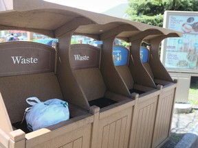 Tim Hortons drive-thru garbage bins on Wednesday, May 18, 2016. Veronica Henri/Toronto Sun/Postmedia Network