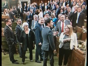 Trudeau on the floor of the House of Commons (screen grab)
