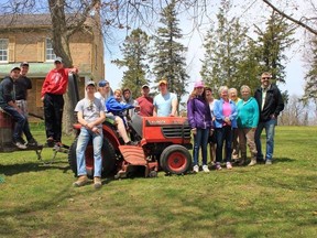 A group of St. Anne’s Catholic Secondary students helped with some spring cleaning of the Van Egmond House last week.(Contributed photo)