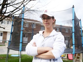 Natasha Delaney in front of a trampoline at Birkdale Village in Sudbury. Gino Donato/Sudbury Star/Postmedia Network