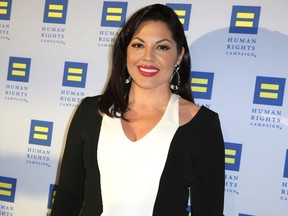 In this March 14, 2015 file photo, Sara Ramirez arrives at the 2015 Human Rights Campaign Gala Dinner at the JW Marriott LA Live in Los Angeles. (Photo by Rich Fury/Invision/AP, File)