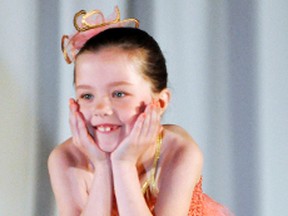 Annika Terpstra flashes a smile at the conclusion of the Saturday Combo – Ballet performanee of What A Wonderful World. ANDY BADER MITCHELL ADVOCATE