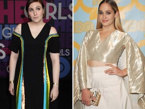 Lena Dunham with Jemima Kirke. (WENN.COM)